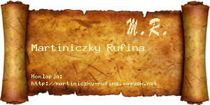 Martiniczky Rufina névjegykártya
